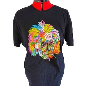 Bioworld Albert Einstein Embroidered Tee Black XXL